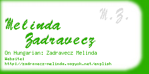melinda zadravecz business card